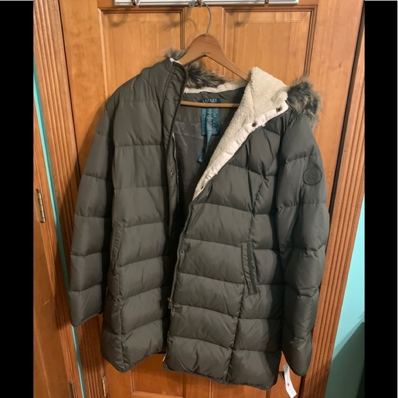 Faux fur trim hooded down coat - Picture 4 of 8